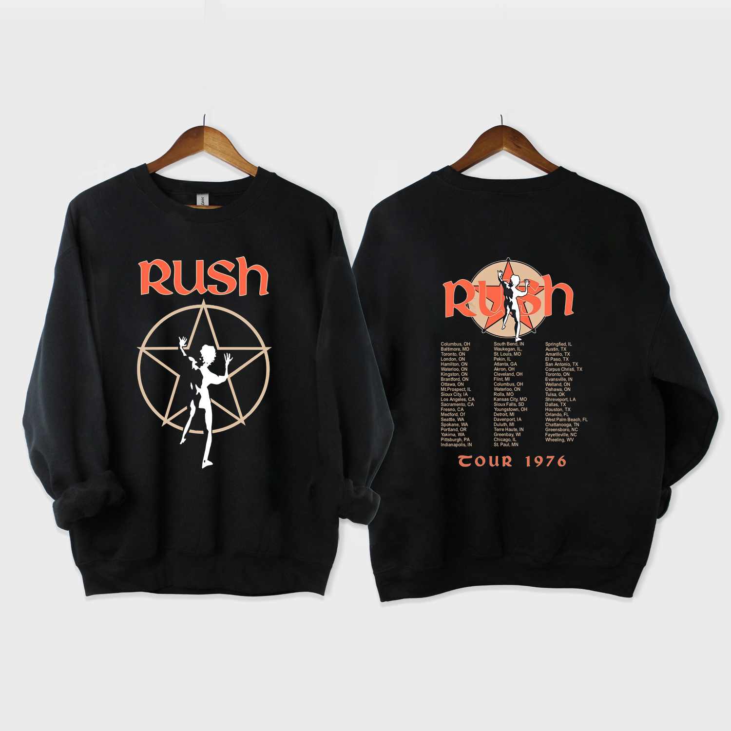 2 Sides Rush Band TT-Shirt, Rush 1976 Tour T-Shirt, Gift For Fan