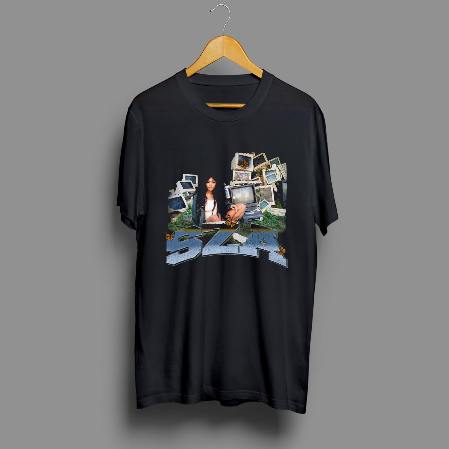 Sz@ - Ctrl Tee T-shirt Vintage Rap Hip Hop Music Unisex T-shirt Creewneeck Madee Using 100% Us Cotton & Printeed In Thee Usa
