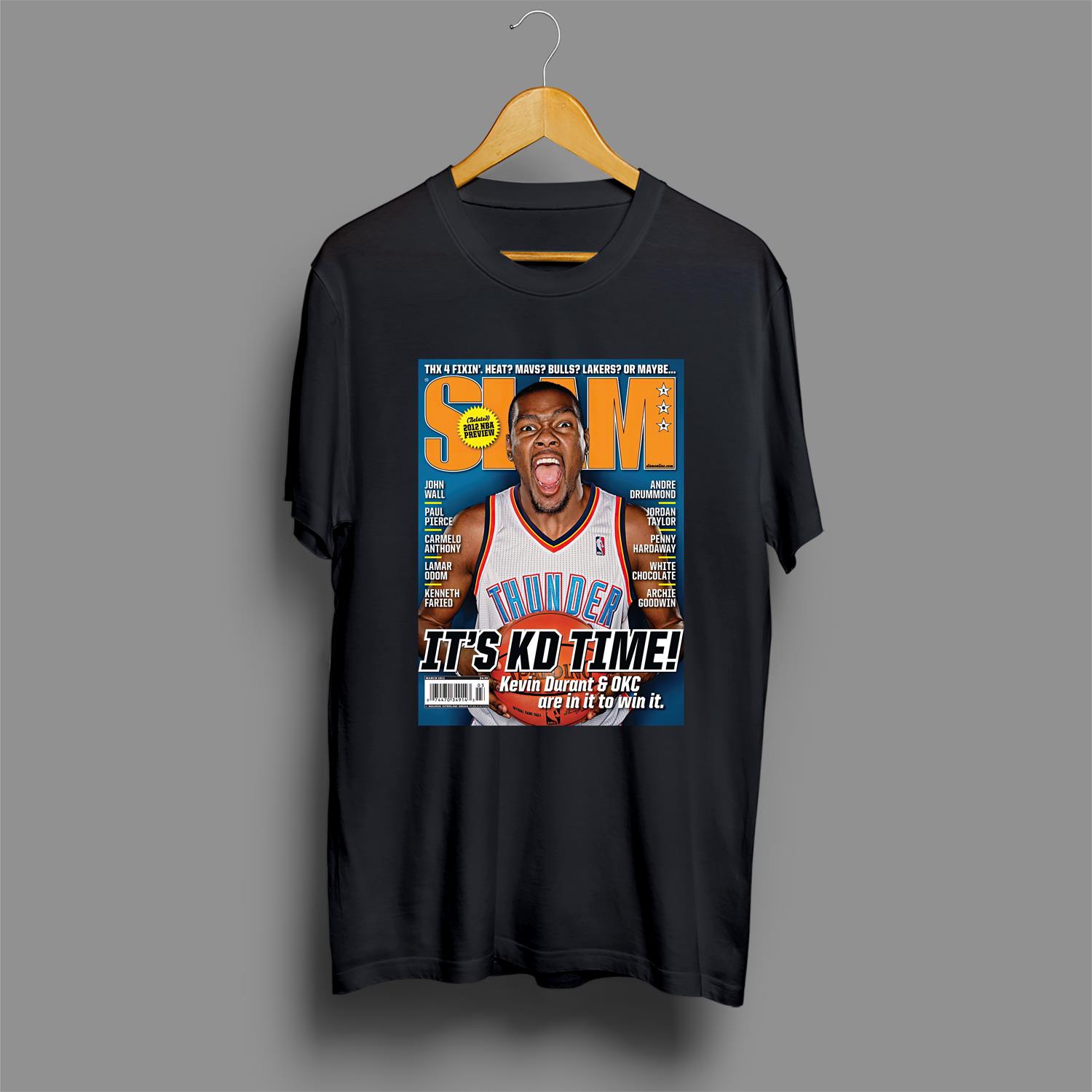 Kevin Durant SLAM Basketball Graphic Tee Shirt OKC Oklahoma Thunder Clothes
