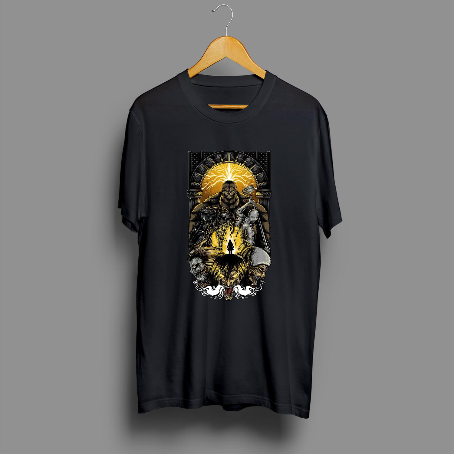 Attack on Titan Merch T-Shirt Graphic Tees Unisex Crew Neck Classic Fit Vintage and Regular Colors Casual Short Sleeve Cotton - Menswear