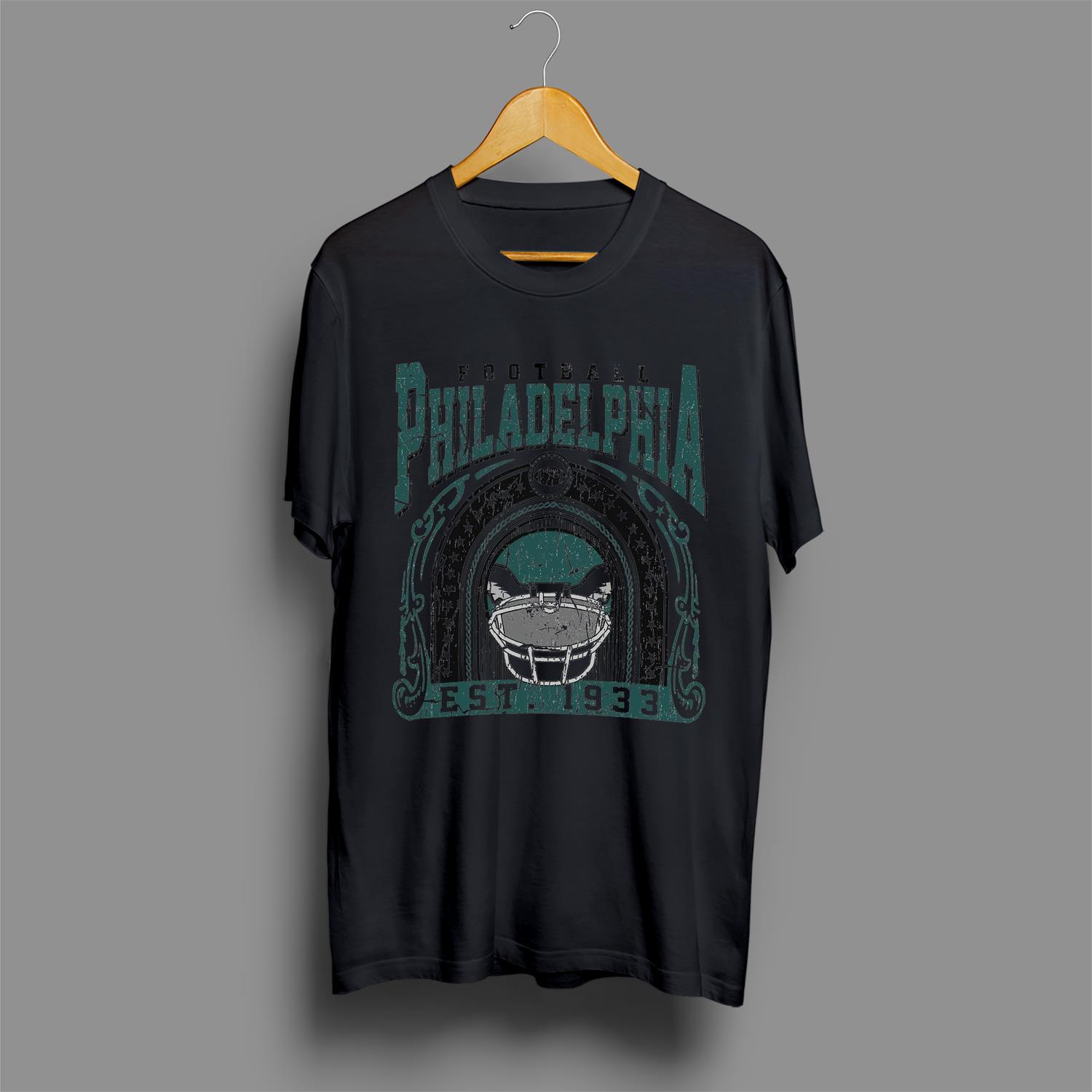Comfort Colors Philadelphia Football T-Shirt, Vintage Style Eagles Football, Philadelphia Football Shirt white